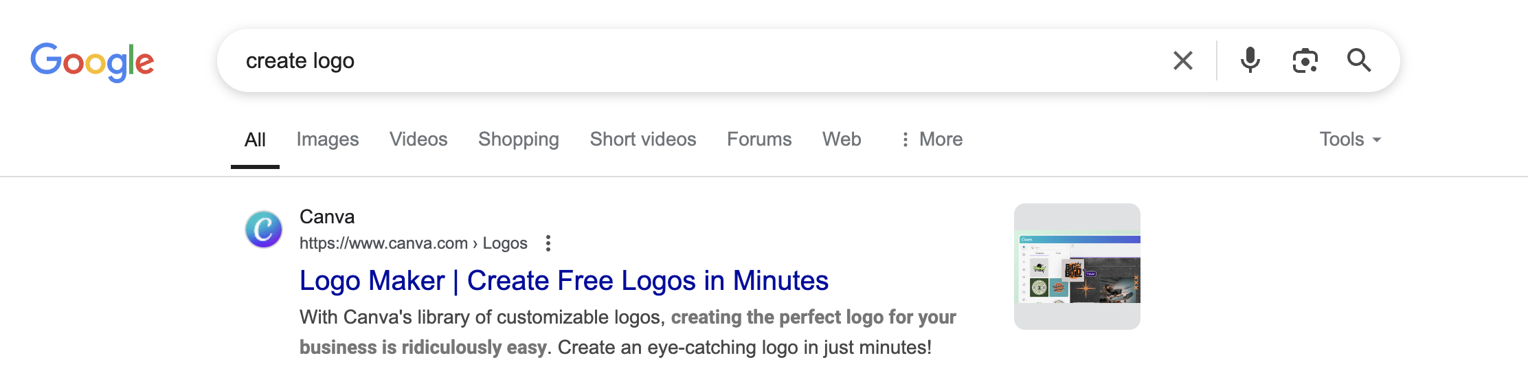 Canva-Google-Search-Create-Logo-SERP
