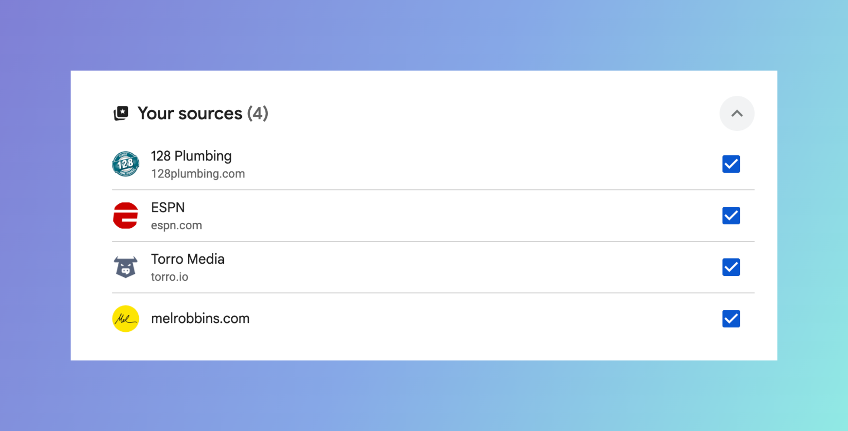 Google Preferred Sources Drop-Down Option