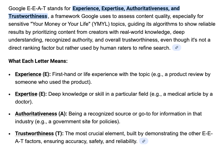 Googles EEAT for Human SEO