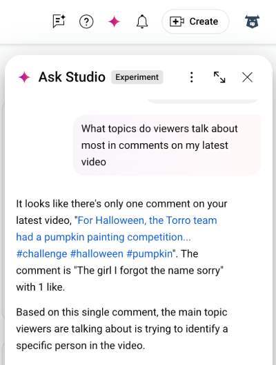 How to use Ask Studio on YouTube