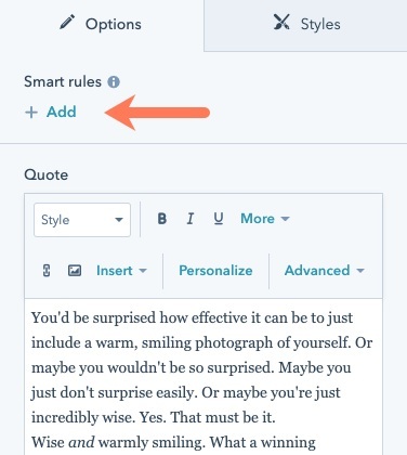 Hubspot-Customize-add-new-smart-rule-on-a-page