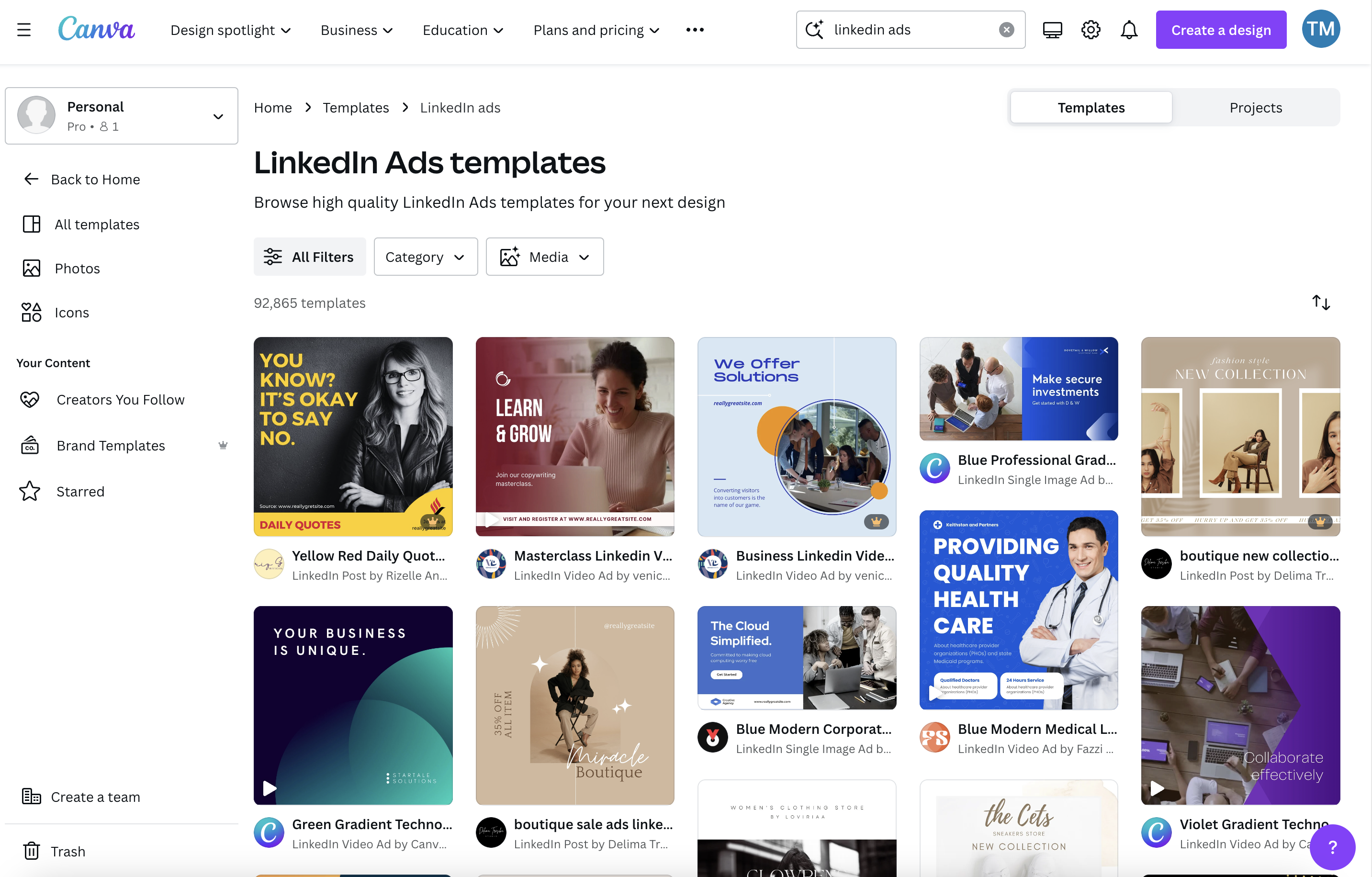 LinkedIn Ads templates - Canva Library