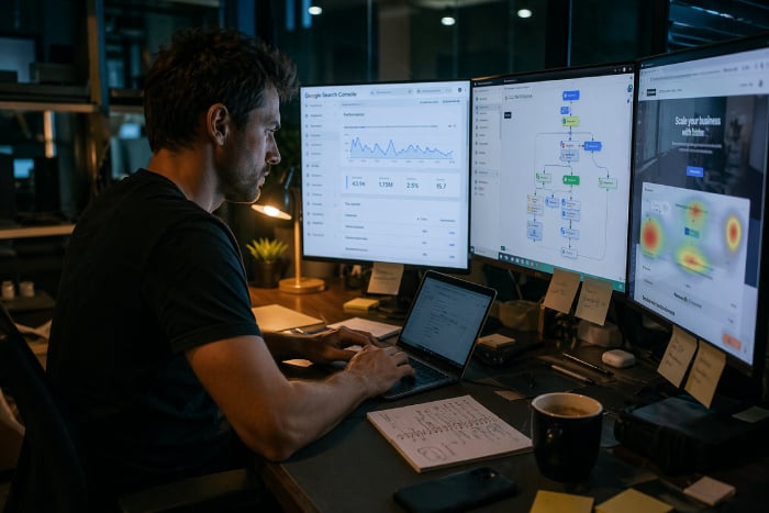Marketing Engineer Reviewing All Data