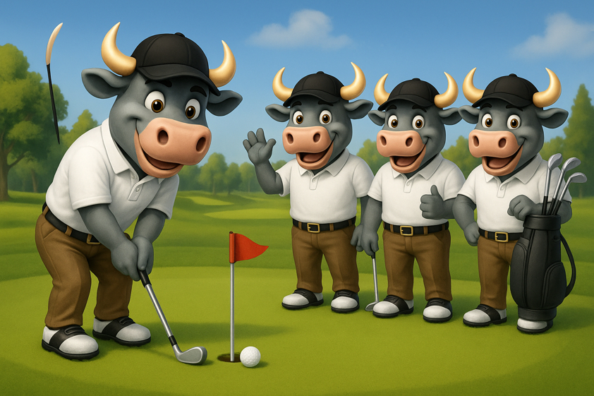 New-Golf-Members-Bull-Mascots-Torro-Media-Putting