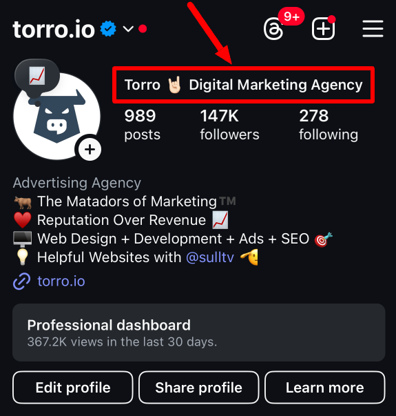 Optimize Instagram - Use an SEO Display Name