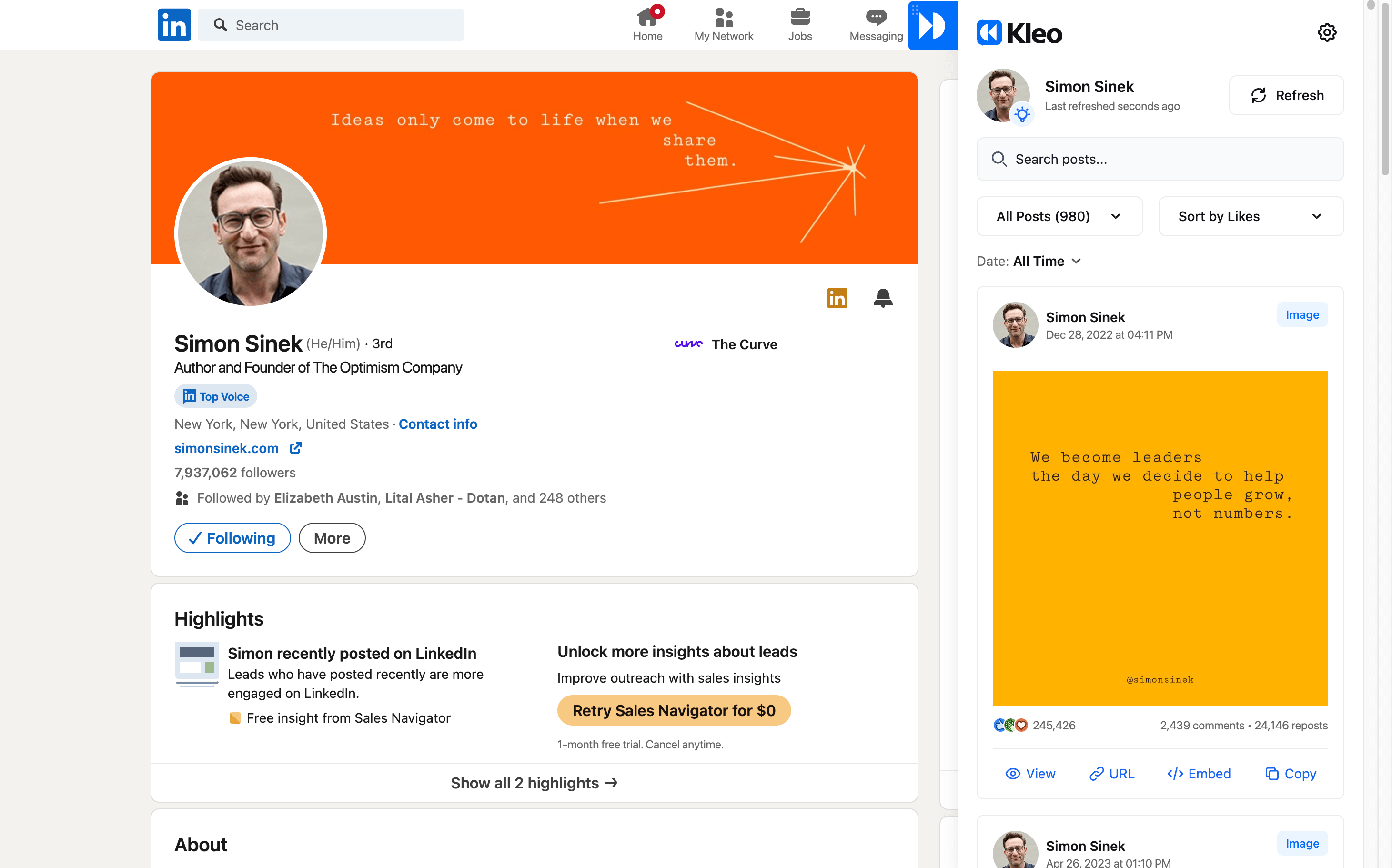 Simon-Sinek-LinkedIn-Kleo-Profile-min