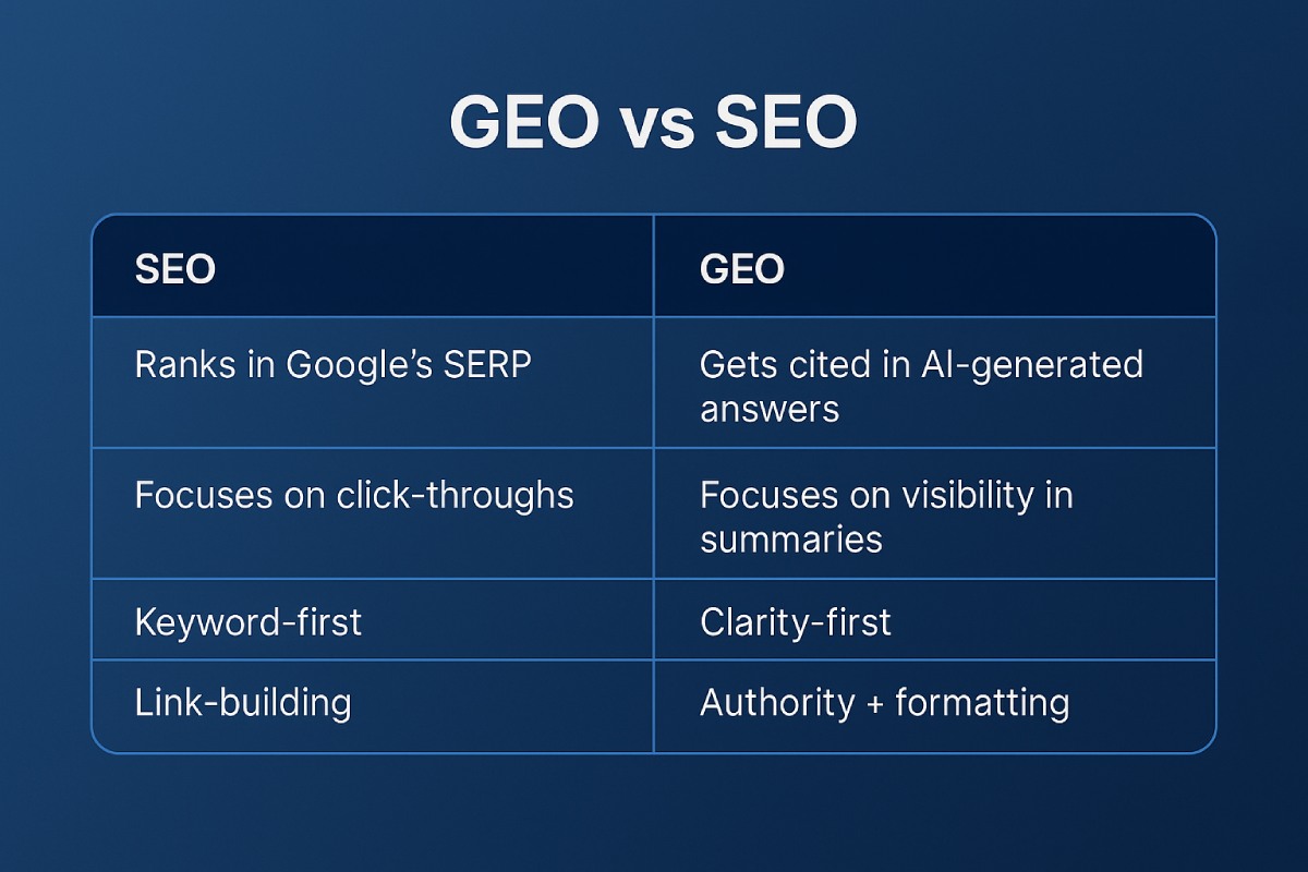 The Difference between Traditional SEO and GEO