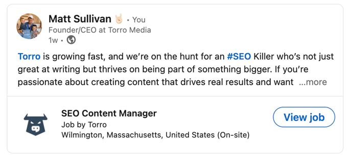 Torro-Media-LinkedIn-SEO-Job-Posting