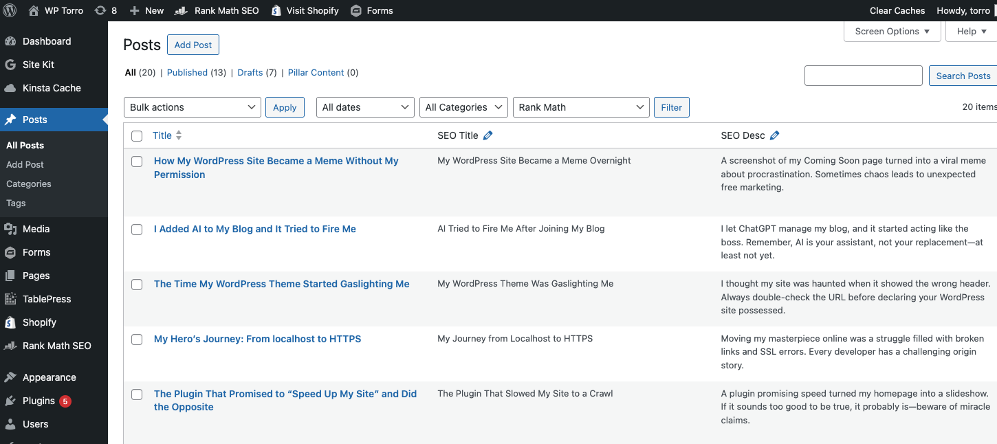 Wordpress Blogging Feature - WP Posts Sidebar
