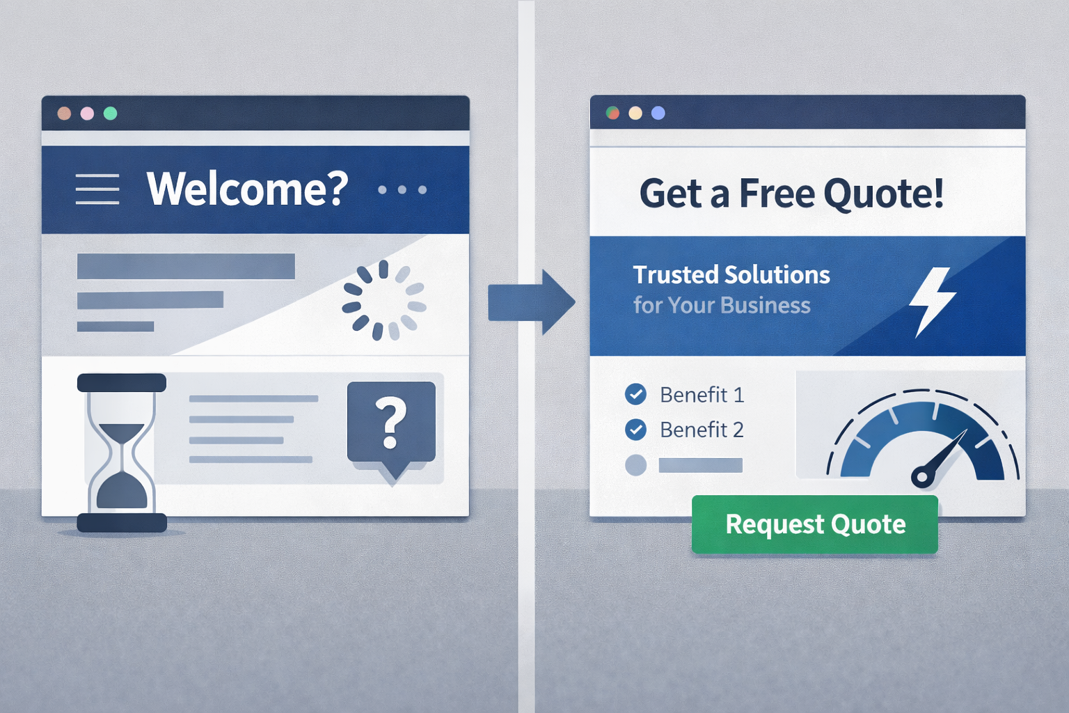 Comparison showing why beautiful websites still don’t convert and how conversion-focused websites perform better