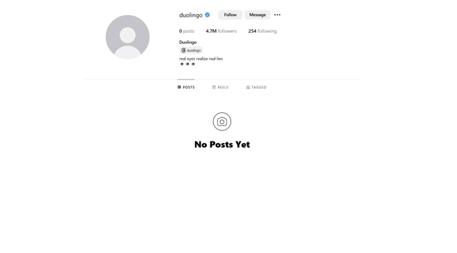 Duolingo deleted instagram feed