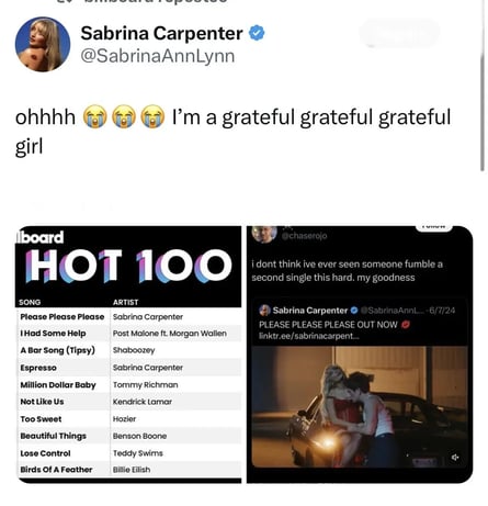 Sabrina Twitter Post