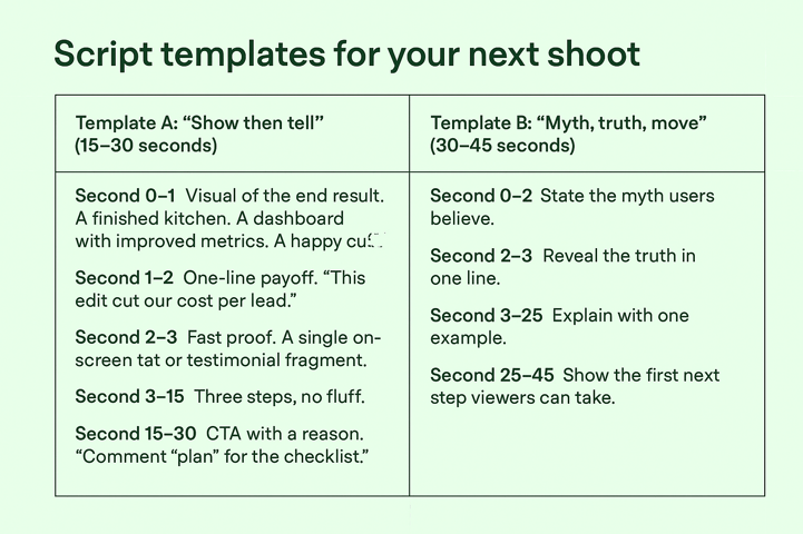 the 3 second rule reel script ideas